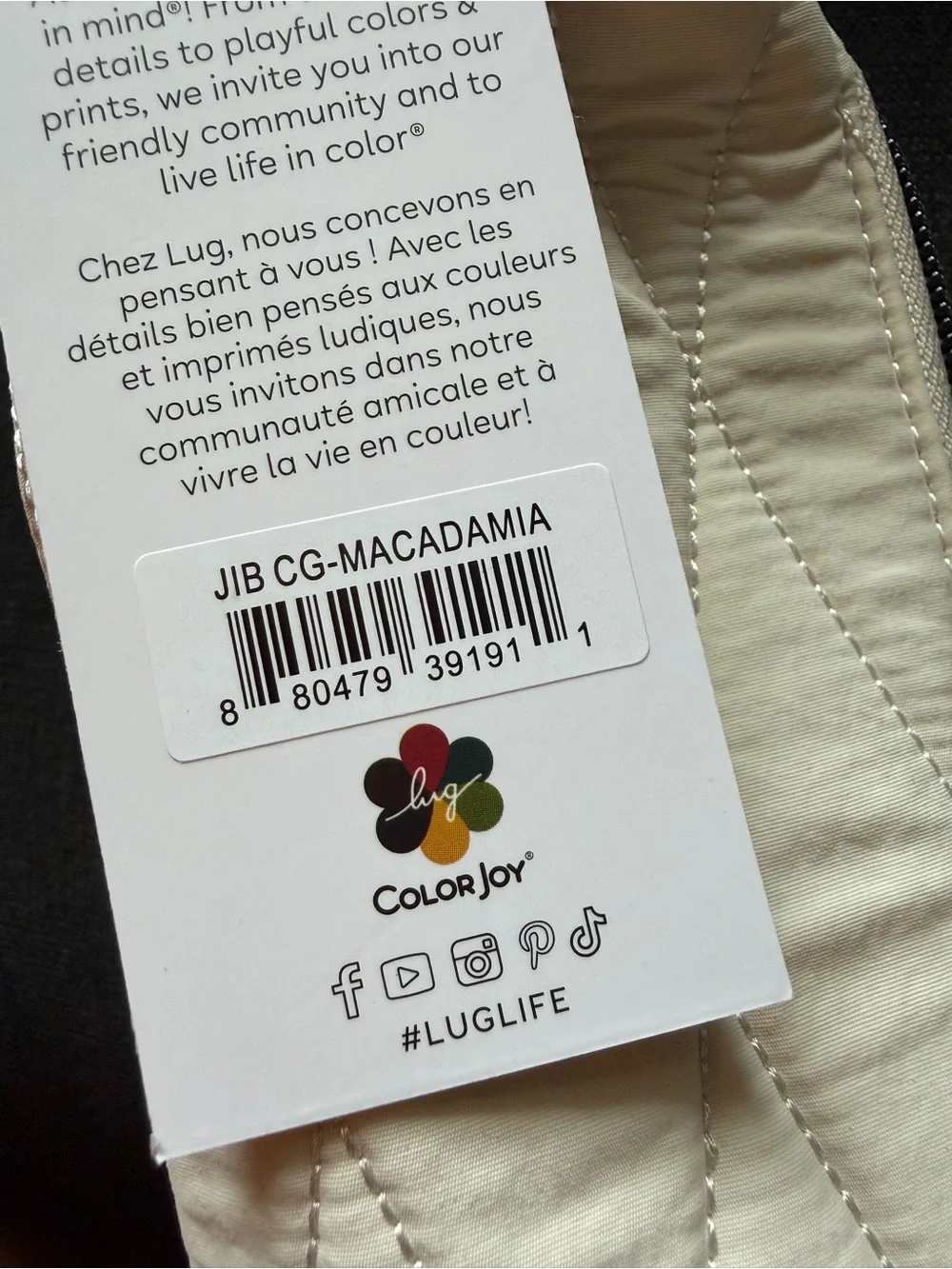 Lug Jib CloudGo Zip Pouch Bag – Macadamia (Cream Beige White Bone)
